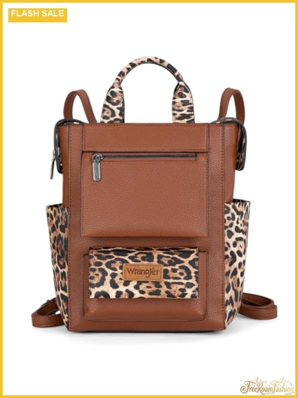 Leopard Print Women's Backpack Purse Anti-Theft Faux Leather Convertible